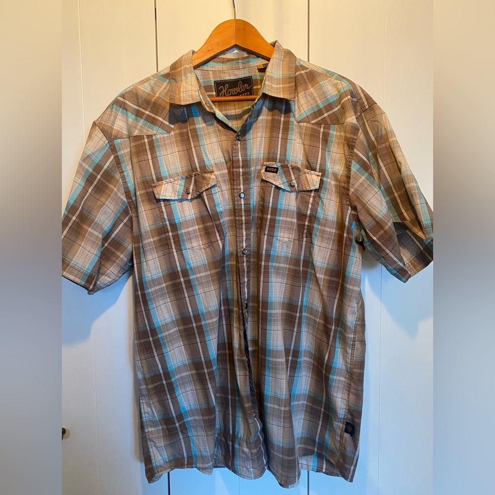 Howler Brothers Plaid Pearl Snap Shirt